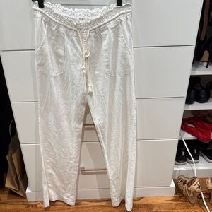 Roxy White Textured Pants